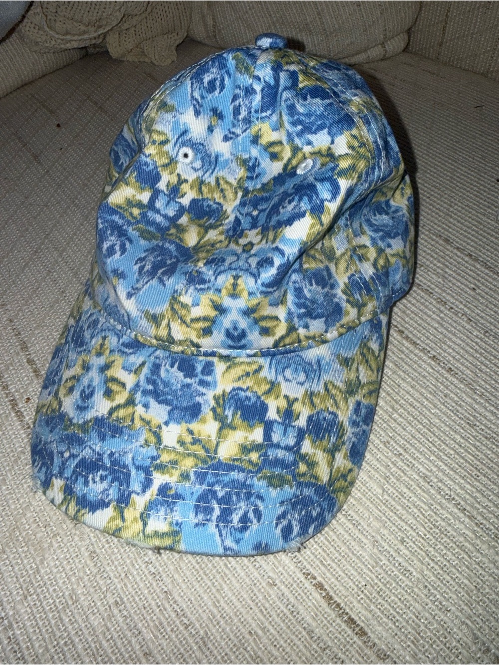 Aerie Floral Blue & Yellow Baseball Cap new with tags